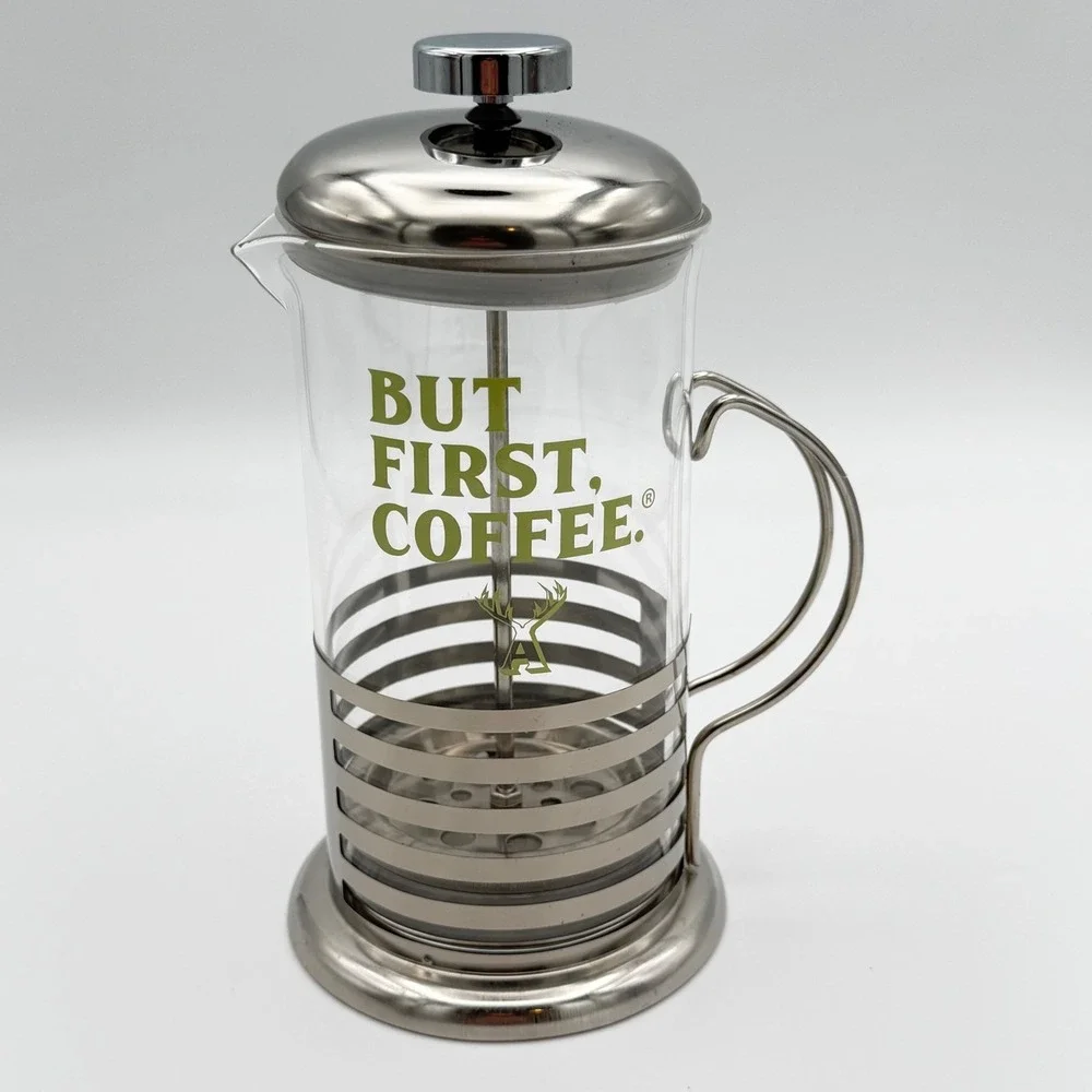 Alfred‎ Coffee French Press Coffee Maker 20 oz But First Coffee New